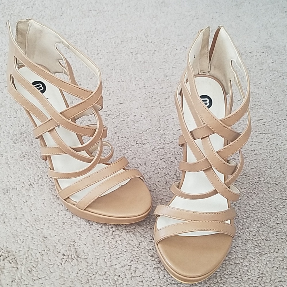 Beige stiletto heels